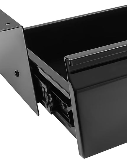 LEYSRIS 23.9" Under Desk Storage Drawer, Black Sliding Pull-Out Drawer for Sit Stand Workstation