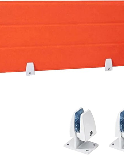 Desk Divider Panel, 34.6" x 11.8", Orange – Clamp-On with 2 T-Clips, Soundproof Noise Reducing Privacy Screen for Office or Home Desk, High Quality Polyester