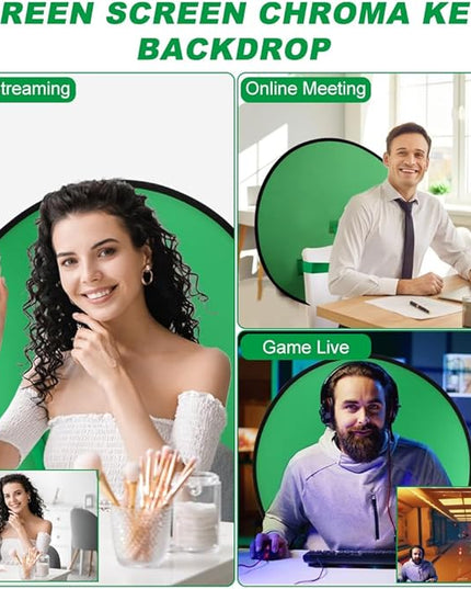 1 PC Green Screen Background, Nylon Background Screen Portable Foldable Backdrop for Live Streaming, Chair Photo Studio Solid (Green, 75cm，only Screen,NO Stand)