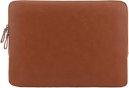 MOSISO Laptop Sleeve Bag 13 inch Compatible with MacBook Air 13.6 inch 2025-2022 M4 M3 M2/Air 13 inch 2022-2018 M1/Pro 13 2025-2016 M2 M1, PU Leather Padded Bag Waterproof Case, Brown