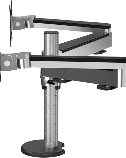 VERSADESK OmniView Dual Monitor Stand - Height Adjustable Arms for 24"-27" Screens - Desk Mount with 360° Rotation - VESA Compatible - Each Arm Supports up to 15lbs | Black