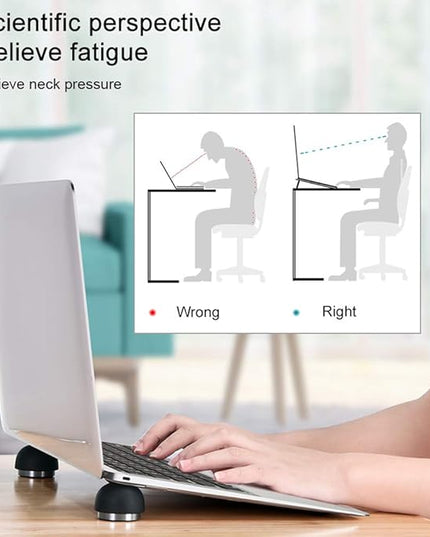 Portable Laptop Cooling Pad, Ergonomic Laptop Stand Small Invisible Cooler Ball Magnetic Foot Heat for MacBook Pro/Air, More 12-17 Inches Tablet&Laptop