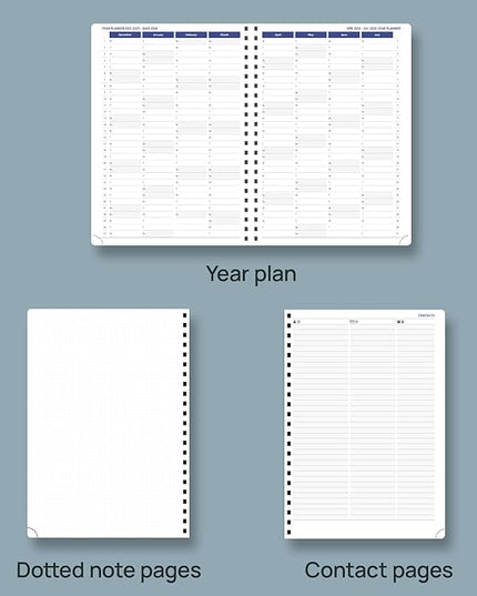 POPRUN 2026 Weekly Planner (A4-8.25'' x 11.75''), Quarter-Hourly Appointment Book (Jan. 2026 to Dec. 2026) with Monthly Tabs, Spiral Softcover, 2 Inner Pockets, Pen Holder - Blue Green