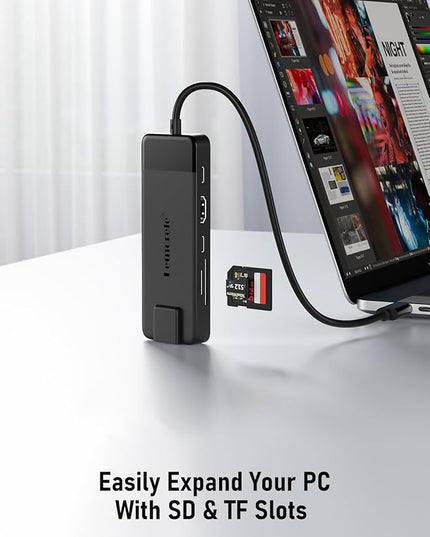 Lemorele USB C Hub Multiport Adapter 10-in-1 USB C Dongle for MacBook Pro Air, Gigabit Ethernet with 4K HDMI, 100W PD, USB 3.0 5Gbps Port, SD/TF Card Reader Adapter, Compatible for Windows/Mac/iPad…