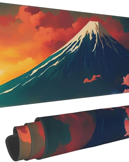 Sunset Pink Clouds Mountain Gaming Mouse Pad XL, Large Non Slip Rubber Mousepad, Stitched Edges Mouse Pads, Long Extended Mouse Pad,31.5'' X 11.8''