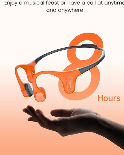 mojawa Aerra Bone Conduction Sport Headphones, IP67 Waterproof Workout Earphones, Open-Ear, Wireless Bluetooth with Mic, Secure and Comfortable for Running and Cycling, Pink and Purple