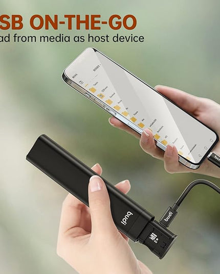 BUDI Multifunctional 9 in 1 Data Cable with USB Type-C Card Reader Micro SD Memory Card high-Speed Card Reader Adapter Suitable for Mobile Phone Cameras and Computers