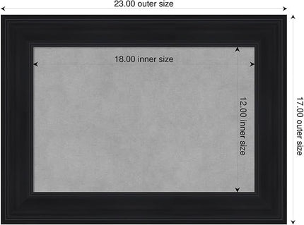 Amanti Art Black Framed Magnetic Board 17x23 Small Vision Board for use with Magnets, 100% Metal Sheet to Display Items as Office Decor or for Home Organization in mudroom, Kitchen or Kids Room