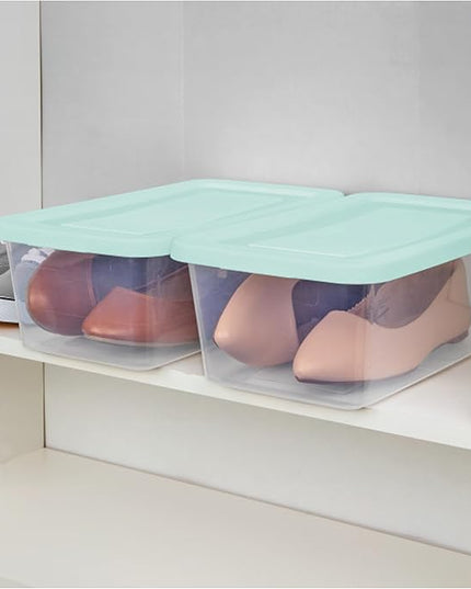 Sterilite 60 Pack Stackable Storage Bin with Lid, Clear Plastic Design, 6 Quart