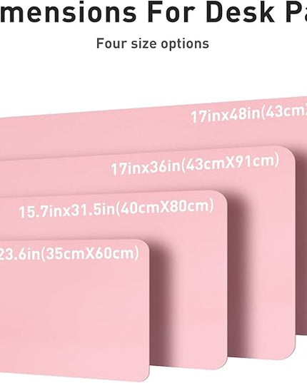 Aothia Leather Desk Pad Protector, Office Desk Mat, Large Mouse Pad, Non-Slip PU Leather Desk Blotter, Laptop Desk Pad, Waterproof Desk Writing Pad for Office and Home (48"x17", Fairy Pink)