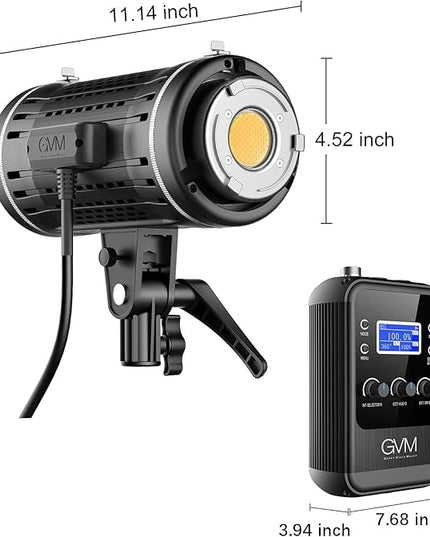 GVM Led Video Light RGB+Bi-Color Double Sided Daylight Balanced COB Light 77600 lux/0.5m CRI97+ 12 Built-in Lighting Effects App Control 2700K-7500K Photography Lighting (100W)