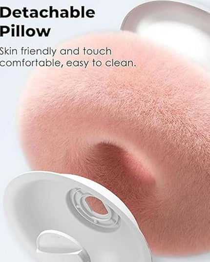 Fuzzy Pillow Phone Holder with Snack Bowl, Adjustable 360° Rotating Magnetic Stand for Phone/Tablet/Kindle iPad, Soft Plush Fabric, Detachable Snack Bowl for Reading for Bed (Double-Blue)