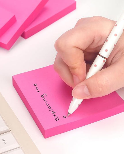 Sticky Notes 3x3 Self-Stick Notes Pads with 6 Bright Colors, Easy to Post for Office, School, Home, 6 Pads/Pack, 100 Sheets/Pad (Red)