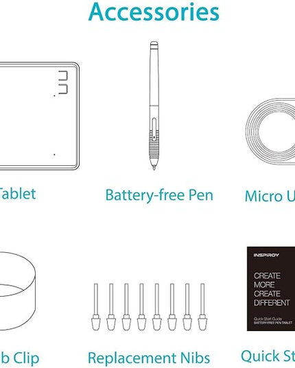HUION Inspiroy H430P Drawing Tablet 4.8x3 Graphic Tablet with Battery-Free Stylus 4 Hot Keys, Art Tablet for Drawing, Writing, Design, Teaching, Work with Mac, PC, Linux & Mobile