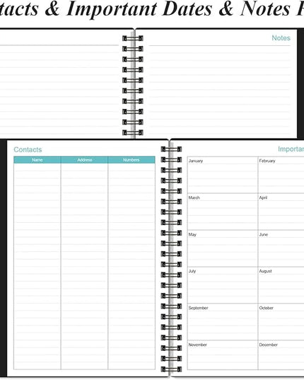 Daily Planner 2026 Full Page Per Day- 2026 Daily & Monthly Planner from January 2026 to December 2026, Day Planner 2026 with 12 Months Tabs, 6.4" x 8,5", Black