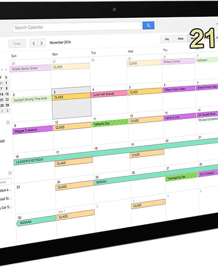 15.6 to 27 inch Touchscreen Digital Calendar & Wall Planners, Smart Whiteboard Calendar for Chore Chart & Work Schedule, Built in Speakers and Camera, Include Wall Mount & Desk Stand (21.5-inch)