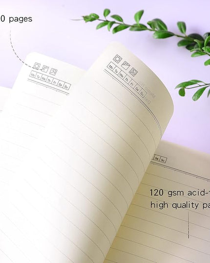 2-Pack Ruled Journal Notebook Bulk,Hardcover Magnetic Clasp Cover,with Pen Loop，Medium 5.7 x 8.3 inches, 120 GSM Thick Paper, Gifts(Lined Blue)
