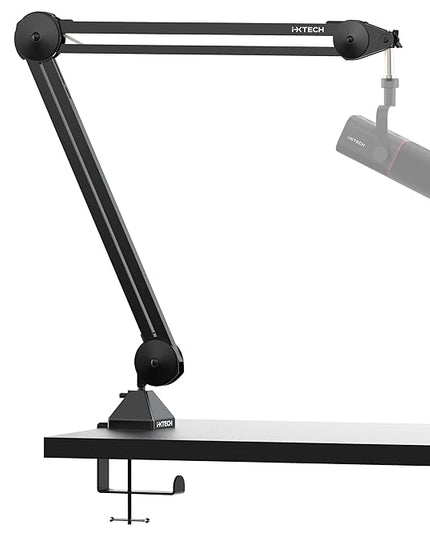 IXTECH Microphone Boom Arm Stand, Heavy Duty Adjustable Mic Stand with Cable Ties, Desk Mount Arm Stand for Gaming Streaming Podcasting.