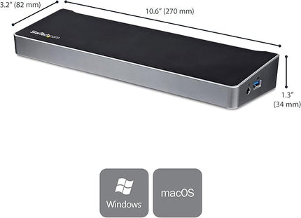 StarTech.com USB-C Triple Monitor Docking Station for MacBook Pro / Air M1 M2 M3 M4 & Windows, Universal 4K HDMI DP Dock, Thunderbolt Compatible, 60W Laptop Charging - TAA