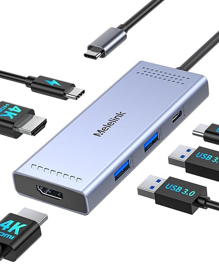 Docking Station to Dual HDMI Monitor, USB C to Dual HDMI Adapter, USB-C HUB with 2xHDMI Ports 4K 60Hz, 100W PD Charging, USB-A&C 3.0, Laptop Docking Station Compatible with Dell, HP, Lenovo, and More