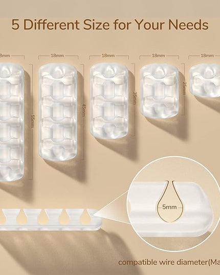 Syncwire Clear Cable Clips - Cord Holders - Self Adhesive Cable Management Organizer - Home, Office, Cubicle, Car, Nightstand, Desk Accessories - Gift Ideas Men, Women, Dad, Mom (5 Packs/15 Slots)