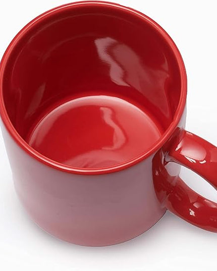 DISCOUNT PROMOS Ceramic Coffee Mugs 11 oz. Set of 10, Bulk Pack - Coffee cup set, Iced coffee cup, Gaming mug - Red