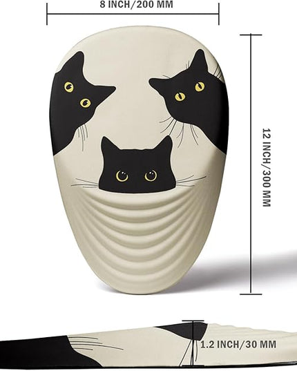 Mouse Pad, Ergonomic Mouse Pad with Wrist Rest Support and Non-Slip PU Base, Cute Computer Mousepad for Pain Relief, Office & Home, Beige Three Cats