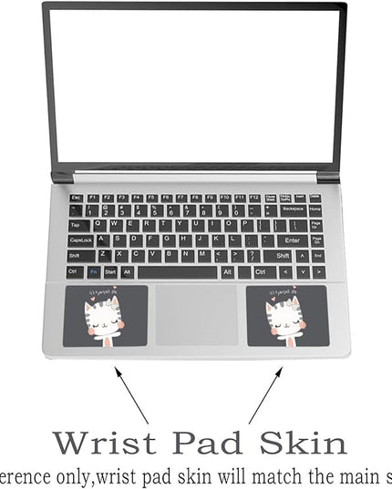Laptop Skin Sticker Decal,12" 13" 13.3" 14" 15" 15.4" 15.6 inch Laptop Vinyl Skin Sticker Cover Art Protector Notebook PC (2 Wrist Pad Skins Included), Decorative Waterproof Removable, Cute Cat