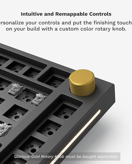Glorious Gaming GMMK PRO 75% Barebones Black (Frame Only) - Modular Mechanical Gaming Keyboard, TKL Size (75%), 3.3lb Frame, RGB, Fully Customisable, 5-Pin Switch Support