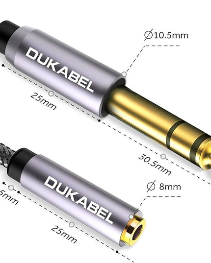 DUKABEL TopSeries Long 1/4'' Male to 1/8'' Female Adapter Cable (16ft/5M) 6.35mm to 3.5mm Phone Audio Connector Quarter Inch Adapter for Mixer Guitar Piano Amplifier Speaker and More