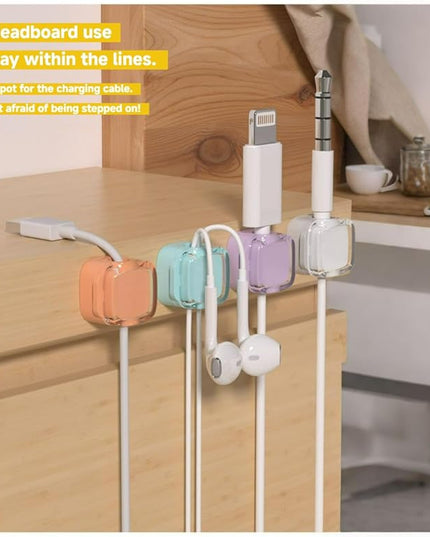 8 Pack Magnetic Cable Clips – Adjustable Cord Holder for Desk, Nightstand, Car, Office | Adhesive Cable Clips & Wire Clips for Cable Management | Organize Charger Holders for Cords, Phone Cord Holder