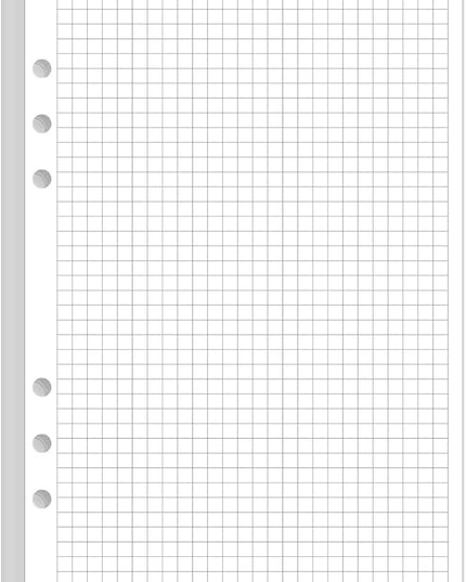 A5 Grid Refill Paper, 6-Hole Graph Paper, 100Sheets / 200Pages Loose-Leaf Grid Paper, 100gsm White Paper, 5.8" x 8.3 "