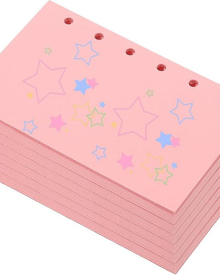 PATIKIL Colored Loose Leaf Paper, 5" x 3.2"(A7) 300 Sheets 6 Holes Punched 150GSM Blank Binder Refill Paper Supplies for Office Note Taking Teacher Planner Journal Notebook, Pink
