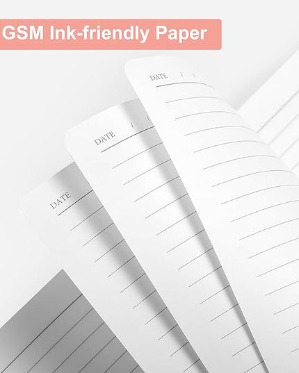 CAGIE Pink Journal Notebook for Women, 320 Pages College Ruled Notebook, 100 Gsm Paper Thick Lined Journal, A5 Hardcover Leather Journals for Writing, 5.7x8.3 In