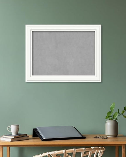 Amanti Art White Framed Magnetic Board 25x33 Medium Vision Board for use with Magnets, 100% Metal Sheet to Display Items as Office Decor or for Home Organization in mudroom, Kitchen or Kids Room