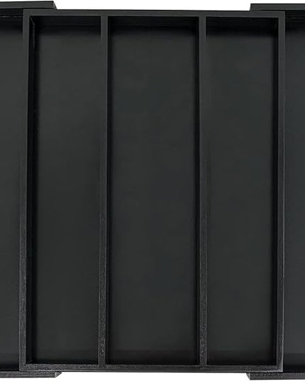 Utoplike Bamboo Drawer Organizer Kitchen Utensils, Adjustable Black Silverware Holder and Cutlery Tray Organiser, Expandable Drawer Divider for Flatware, Knives in Kitchen, Bedroom, Living Room