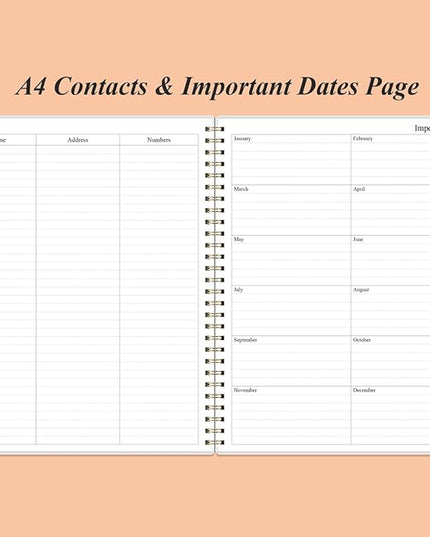 Daily Planner Undated - 8.5" x 11" To Do List Notebook Hourly Schedules, 150 Sheets/300 Pages Spiral Appointment Planner for Women and Men,PVC Hardcover, Inner Pocket, Elastic Closure, Rose Leaf