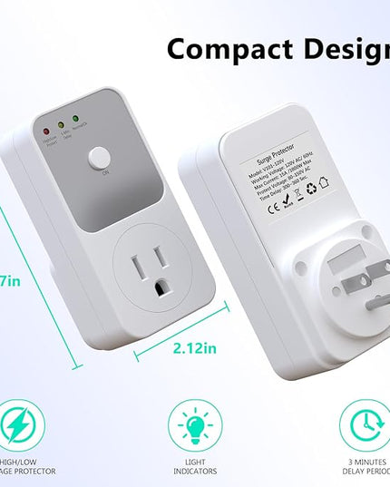 BSEED Single Outlet Surge Protector for Refrigerator, TV, PC & Home Appliance - Wall Voltage Protector with Ground & Protected Light Indicators, 120V, 15A, 4 Pack