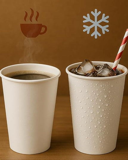 White Paper Coffee Cups – 12 Oz. [200 - Pack] Disposable Hot & Cold Beverage Cups | Durable Paper Cups for Hot and Cold Coffee, Water, Juice, Tea & More – Ideal for Office, Parties, Home & Travel Use