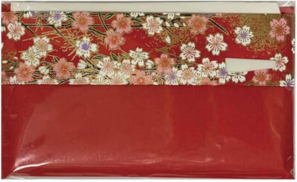 Mino Washi Japanese Toraditional kaishi paper 30 sheets of plain kaishi paper in Japanese colorful Yuzen paper poach with sweet pick [red]