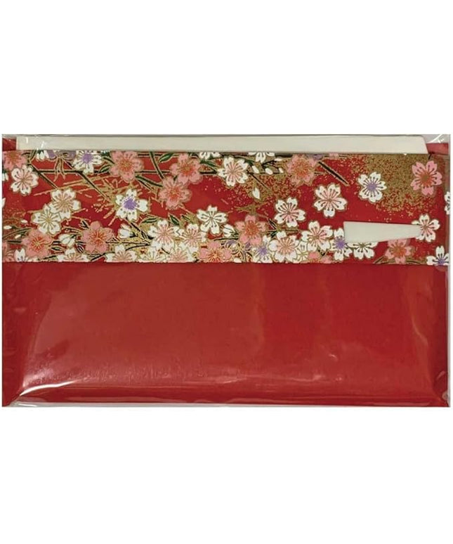 Mino Washi Japanese Toraditional kaishi paper 30 sheets of plain kaishi paper in Japanese colorful Yuzen paper poach with sweet pick [red]