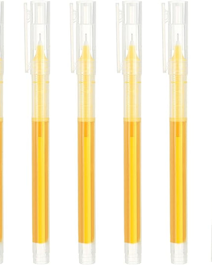 PATIKIL 6Pcs Colored Gel Ink Pens, 0.5mm Extra Fine Point Smooth Writing Japanese Quick Drying Liquid Ink Rollerball Pens for Office Stationery Classroom Teachers, Yellow