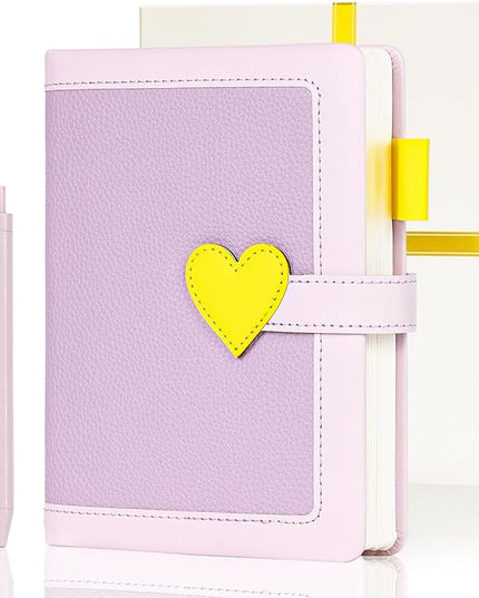Journal for Women and Girls with Heart Buckle, 240 Pages Girls Diary Journal with Pen for Writing, Cute Daily Writing Journals for Women, Pretty Journaling Hardcover Notebooks(Lavender Purple)