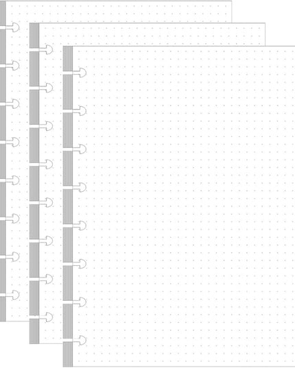 (3-Pack) Junior Size TUL Discbound Dotted Refill Paper, 8-Disc Disbound Insert, 300 Sheets/600 Pages Dot Grid Paper, 100gsm White Paper, 5.8'' x 8.2''