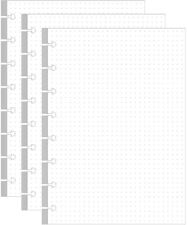 (3-Pack) Junior Size TUL Discbound Dotted Refill Paper, 8-Disc Disbound Insert, 300 Sheets/600 Pages Dot Grid Paper, 100gsm White Paper, 5.8'' x 8.2''