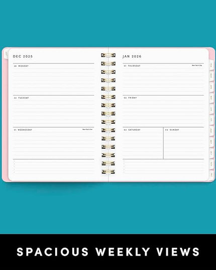 PAPERAGE 2026 Weekly & Monthly Planner, 12 Months (January 2026 - December 2026), 6.6 in x 8.1 in, Spiral Bound 2026 Planner with Weekly, Monthly & Yearly Views, Note Pages & Inner Pocket – Sage Green