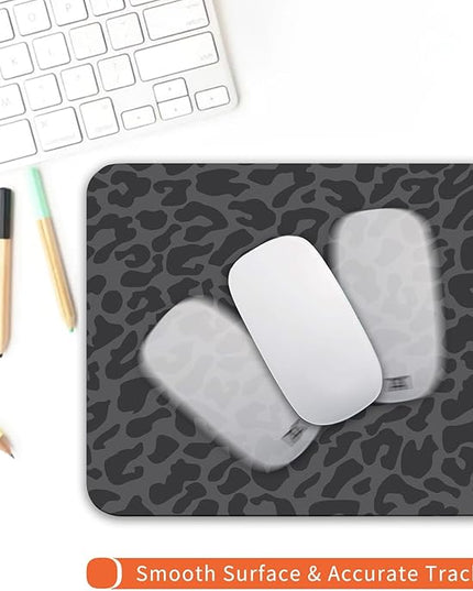 Square Mouse Pad Black Leopard,Personalized Premium-Textured Custom Mouse Mat Design,Washable Mousepad Cloth,Non-Slip Rubber Base Computer Mouse Pads for Wireless Mouse