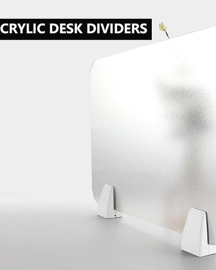 Privacy Dividers for Student Desks| Acrylic Free Standing Office Partitions| Desk Privacy Panel for Table Standing Sound Proof Desktop Office Classroom(60X50CM/23.6X19.7IN)
