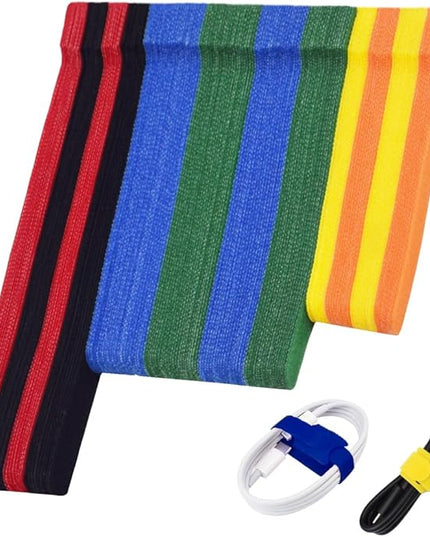 160pcs Cable Ties Reusable Colorful Wire Ties Cable Management Cord Ties Reusable for Electronics Hook and Loop Cable Ties for Computer 4 6 8 Inch with 6 Colors