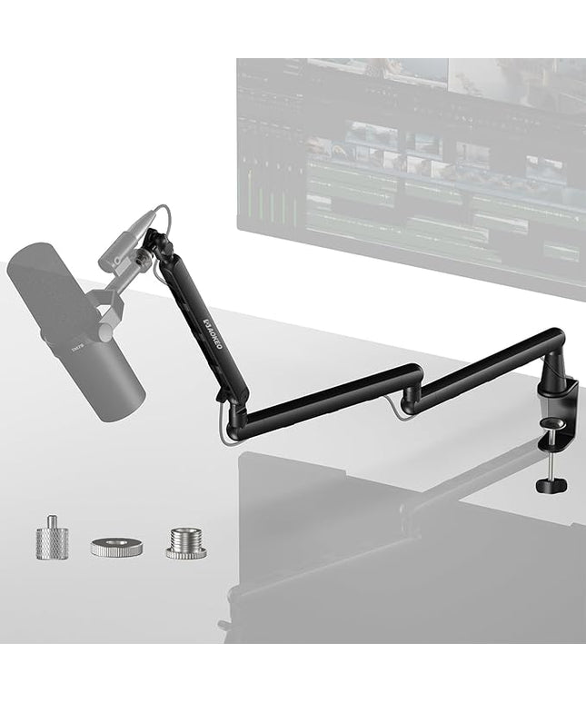 Microphone Arm,Aokeo AK-55i Desk Low Profile Adjustable Mic Boom Arm Stand,Suitable For Blue Yeti,Snowball iCE, HyperX QuadCast,SoloCast,Elgato Wave,Etc